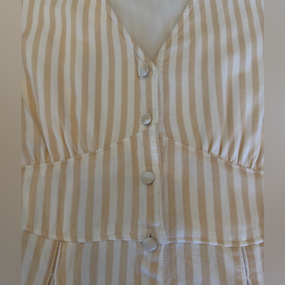 Abercrombie & Fitch Short Sleeve Dress Striped Tie Buttons - Picture 3 of 5